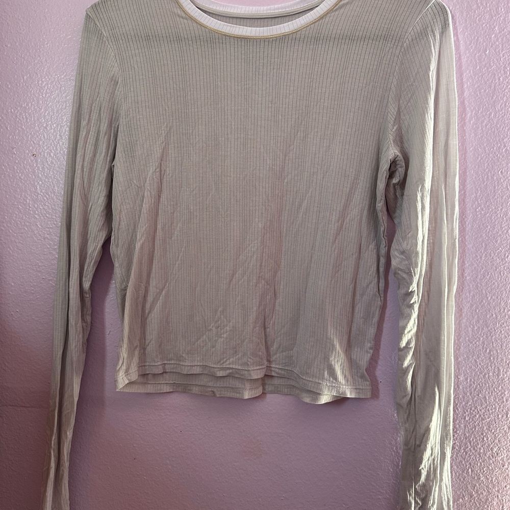 Women's Cream Long Sleeve Top
